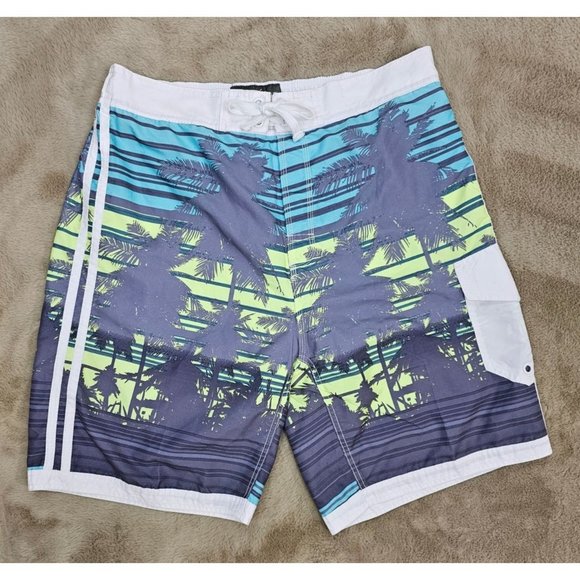 U.S. Apparel Palm Trees Swim Trunks - Picture 1 of 8